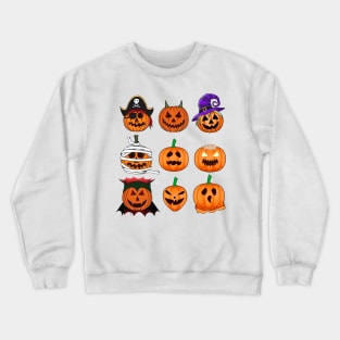 Halloween Costume Pumpkin Characters Crewneck Sweatshirt